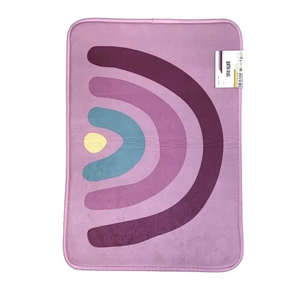 Matt & Maddie Rainbow Kids Bathroom Rug Memory Foam NonSlip Rectangle 17x24 In
